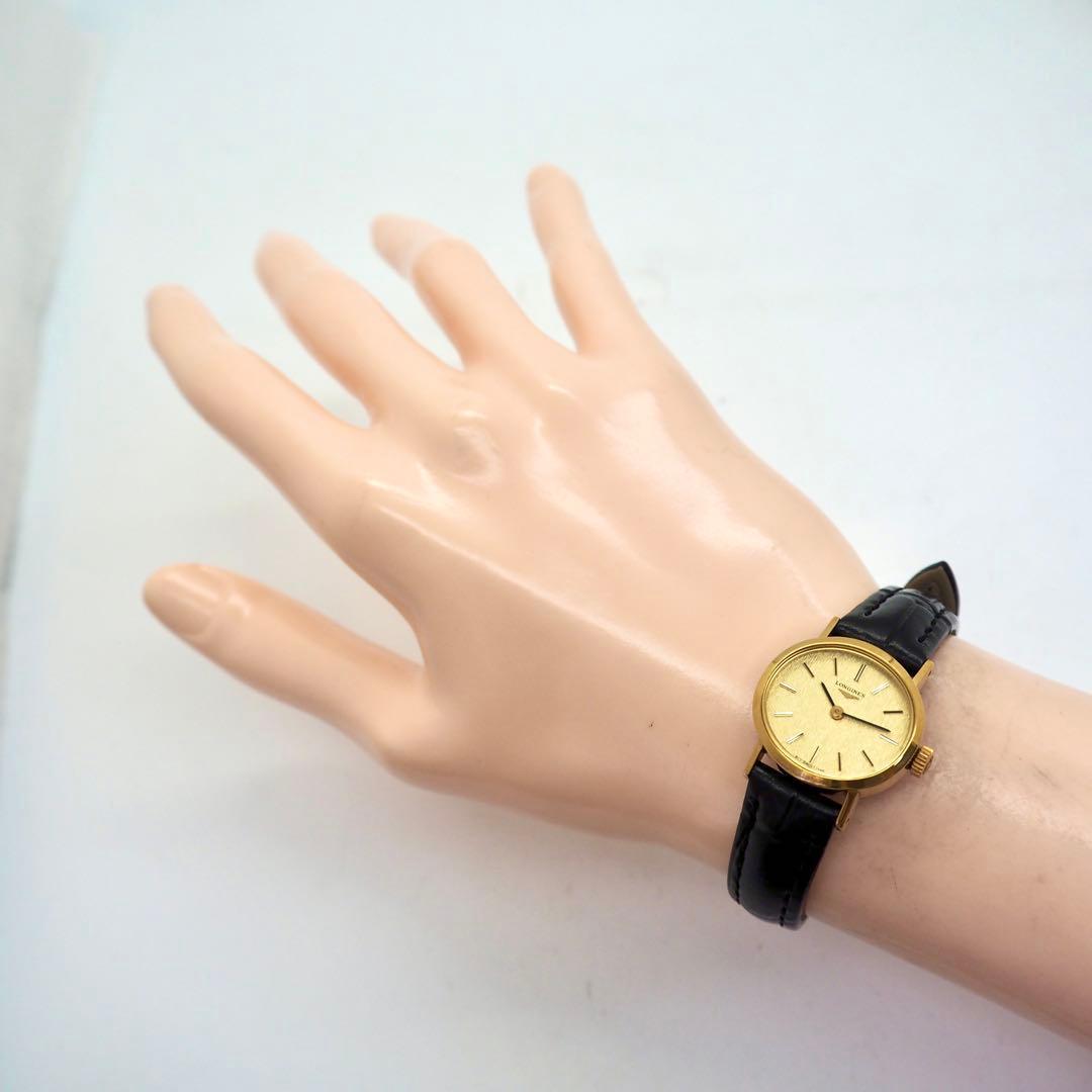 736 稼働【美品】LONGINES 時計　手巻き ゴールド レディース　希少