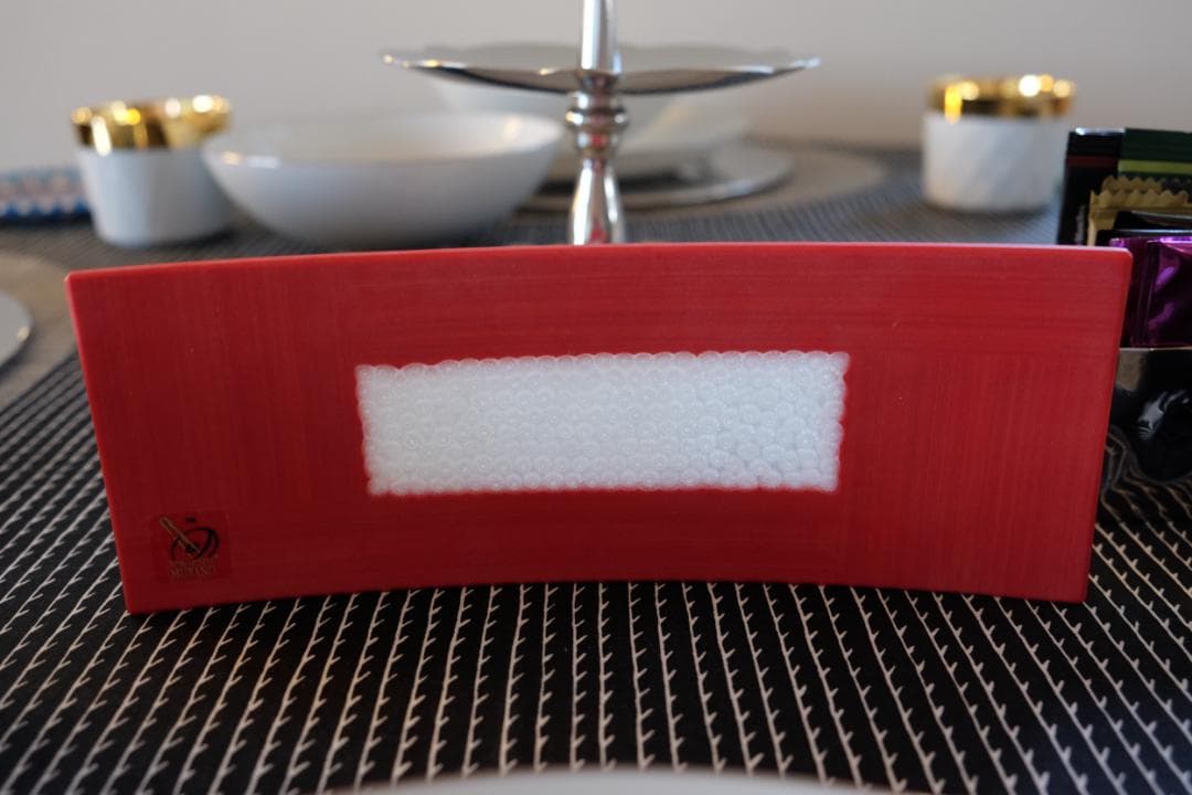 ベネチアンガラス ミルフィオリ プレート/検/エルコーレモレッティ/赤/レッド