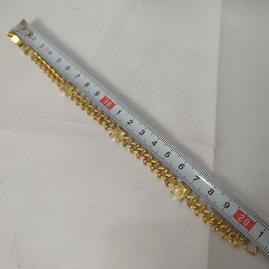 【美品】CELINE セリーヌ トリオンフ ロゴ チェーン ブレスレット