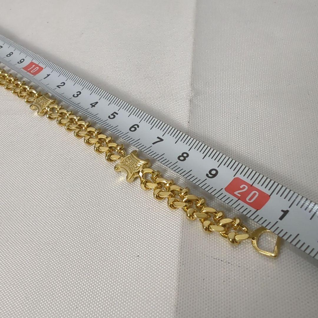 【美品】CELINE セリーヌ トリオンフ ロゴ チェーン ブレスレット