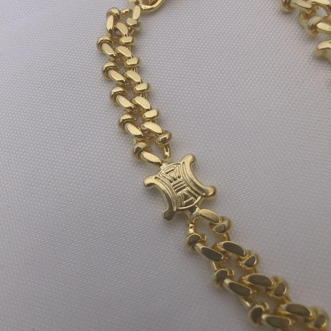 【美品】CELINE セリーヌ トリオンフ ロゴ チェーン ブレスレット