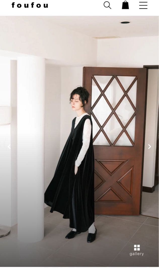 foufou no-sleeve velour one piece Sサイズ