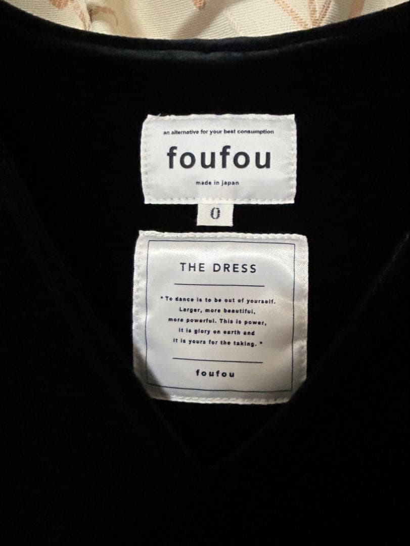 foufou no-sleeve velour one piece Sサイズ
