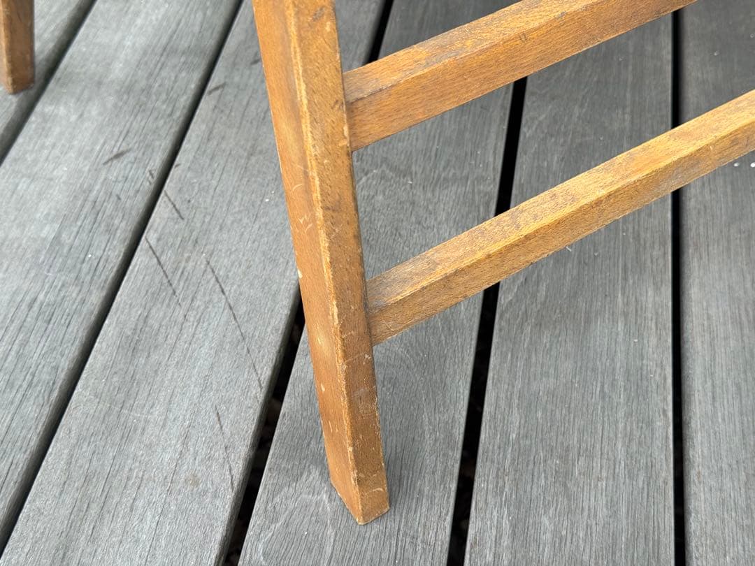 アンティーク 古道具 木製 フォールディングチェア 折りたたみ椅子 昭和レトロ