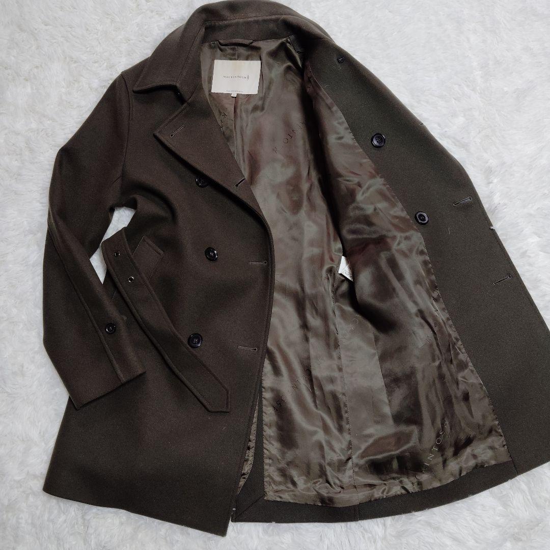 美品 マッキントッシュ フェトラー ウールトレンチ 36 M カーキ ベルト
