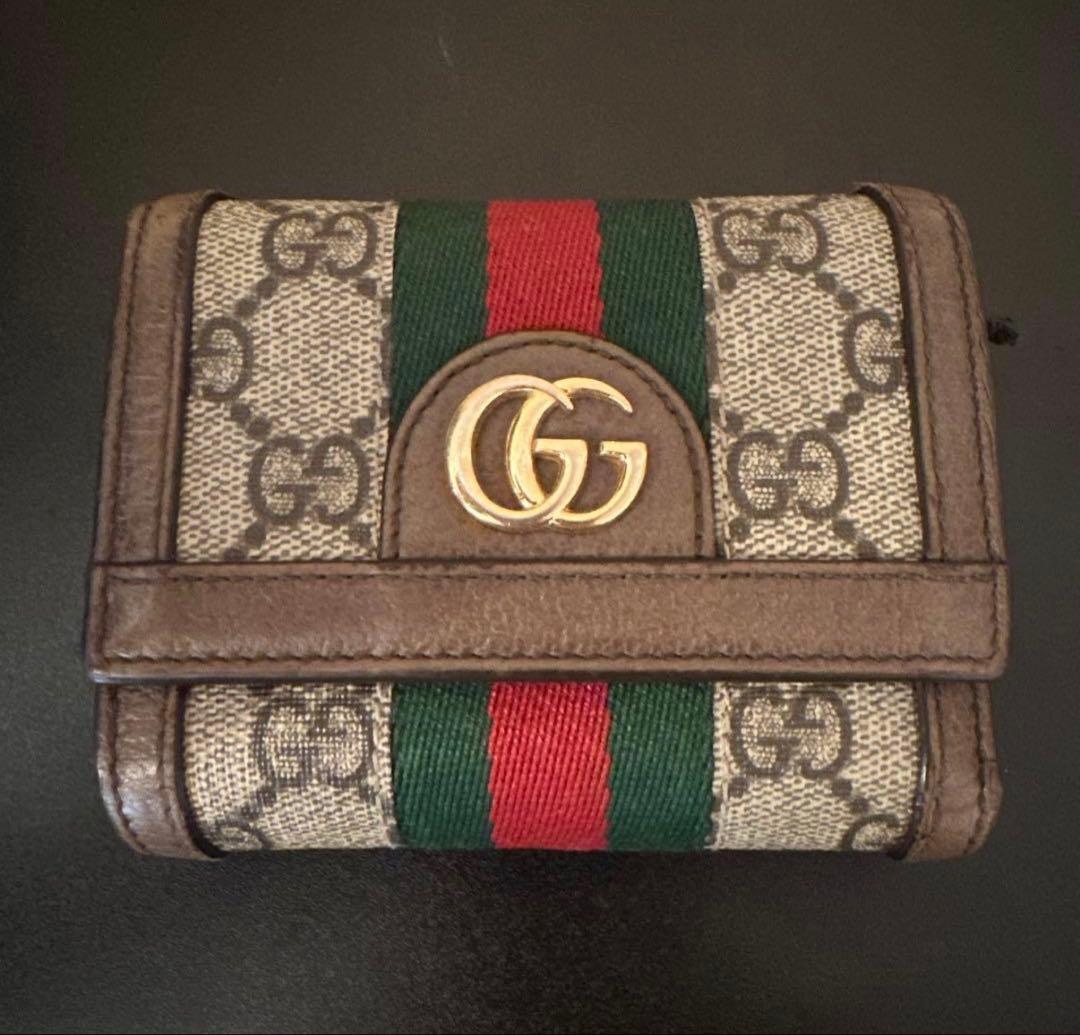 .*.様 オークショングッチGGキャンバス 折り財布 オフィディア シェリーライ