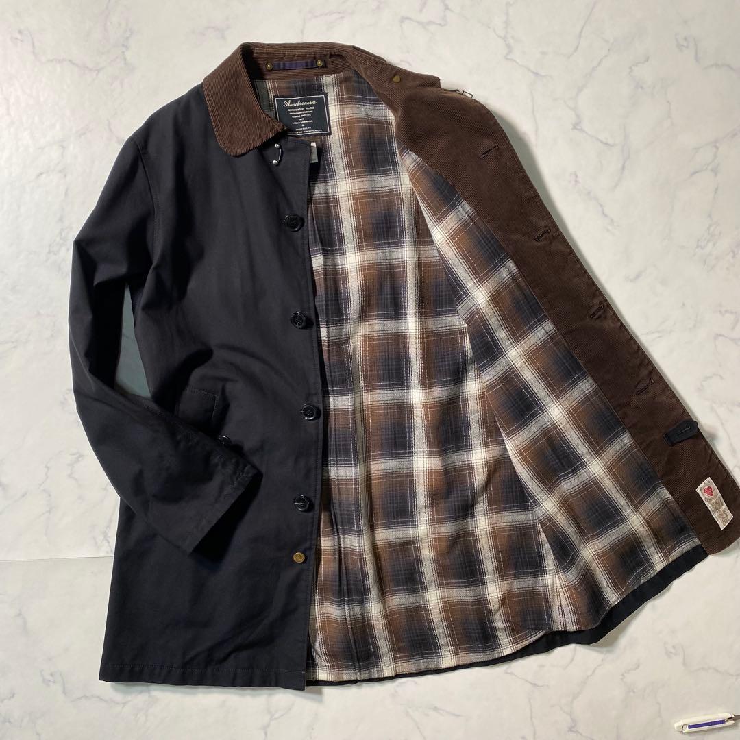 【美品】アナクロノーム　ステンカラーコート　裏地 フランネル＆オンブレ　サイズ3