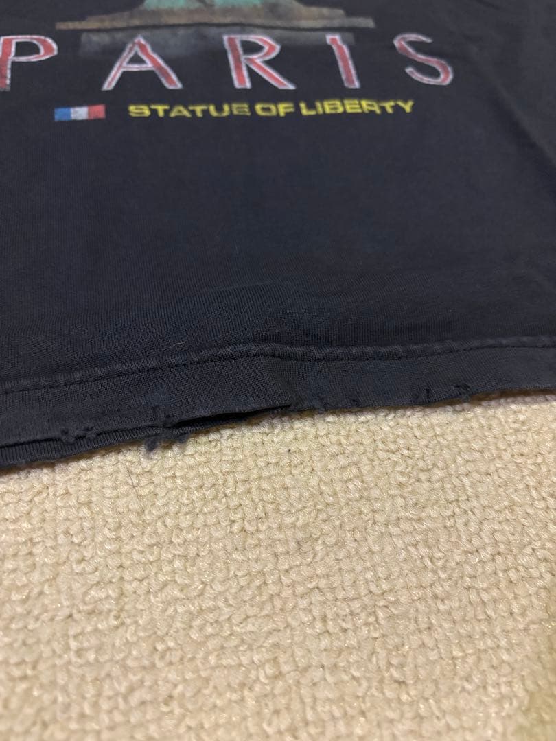 Balenciaga Paris LibertyバレンシアガダメージTシャツS