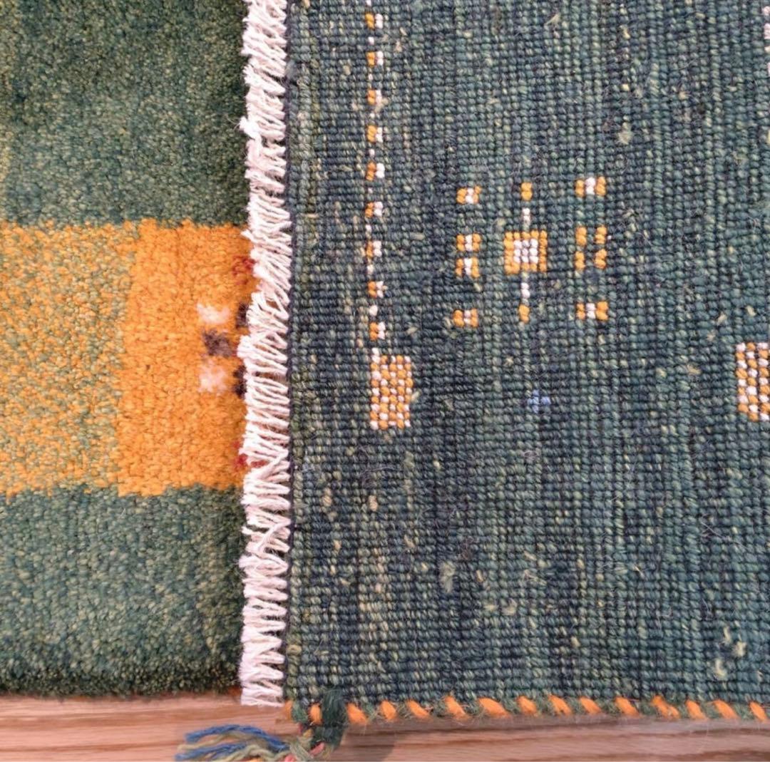 ペルシャ　ギャッベ リビング　188×156 緑　タイル　生命の木