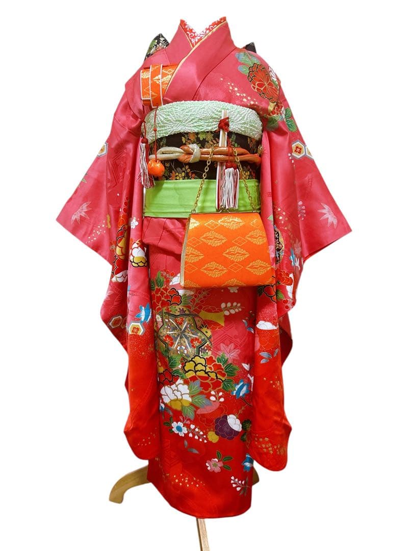 正絹フルセット♡七五三　7歳　女の子　一式　ピンク系　黒