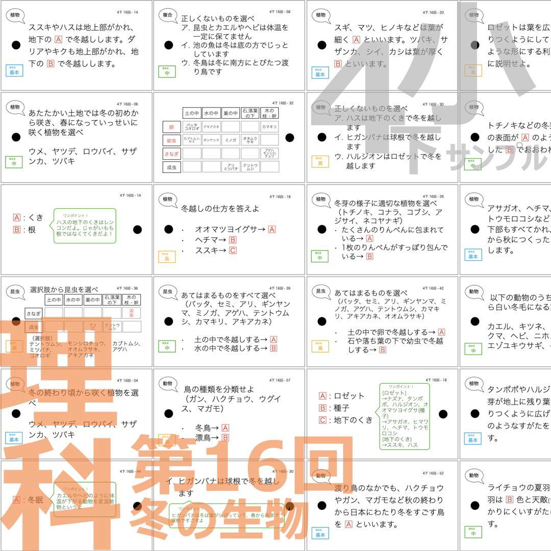 中学受験【4年下全セット 理科 1-18回】組分けテスト対策 予習シリーズ