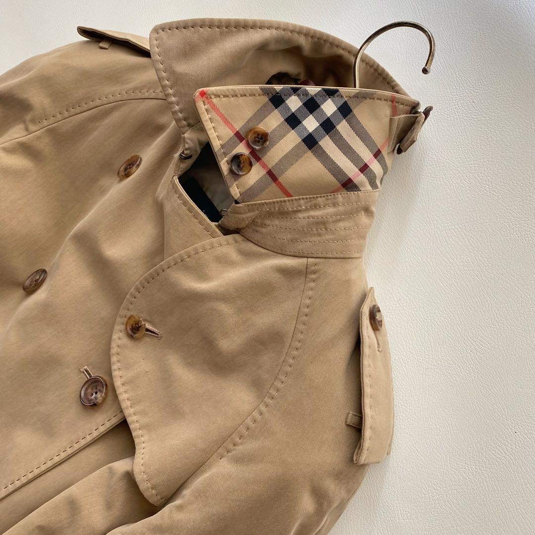 【マキシ丈/美品】バーバリーロンドン トレンチコート ハニー 40 ライナー付