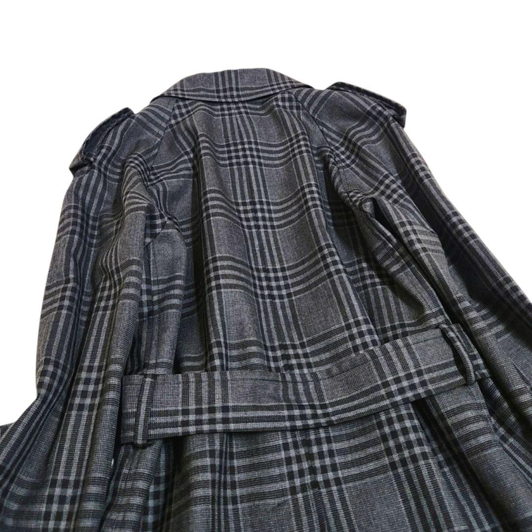 【美品】ジョンローレンスサリバン 比翼 チェック トレンチコート