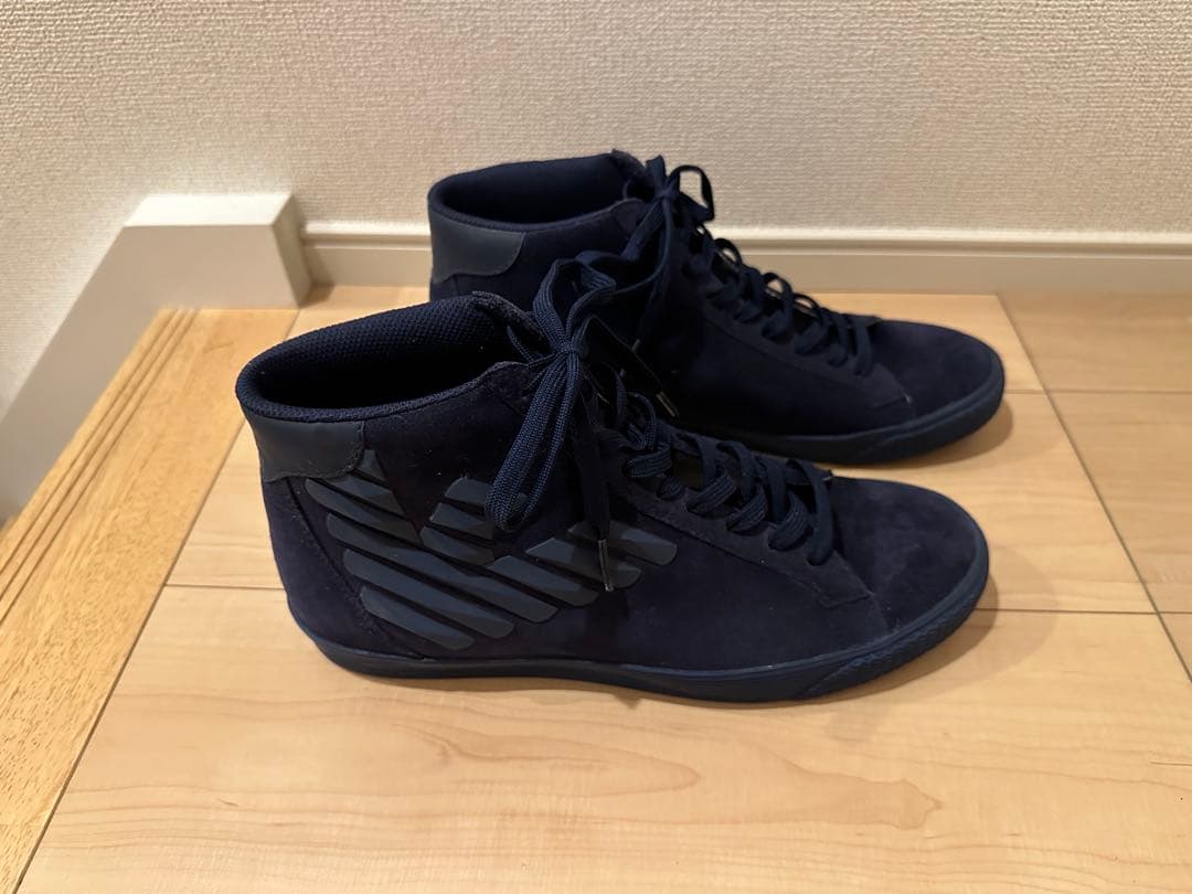 未使用 エンポリオアルマーニ ハイカット スニーカー ネイビー スエード 27