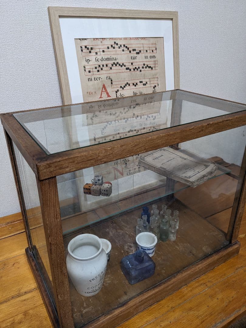 昭和レトロ　アンティーク　コレクションケース　ディスプレイケース　ガラスケース