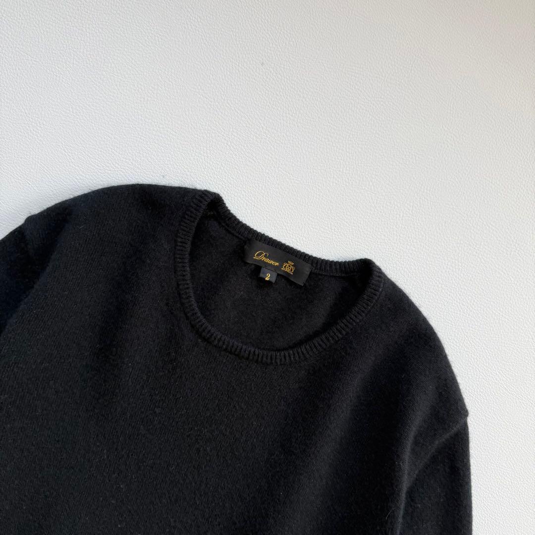 ドゥロワー　14Gカシミヤ100%ニット　バックスリット　やや薄手柔らか上質生地