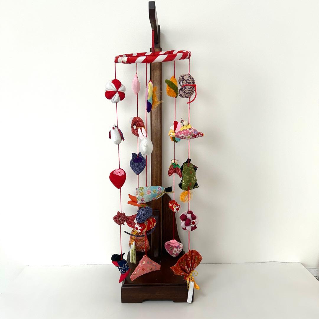 ひな祭り飾り 木製スタンド付き 吊るし雛 吊るし飾り 縮緬細工