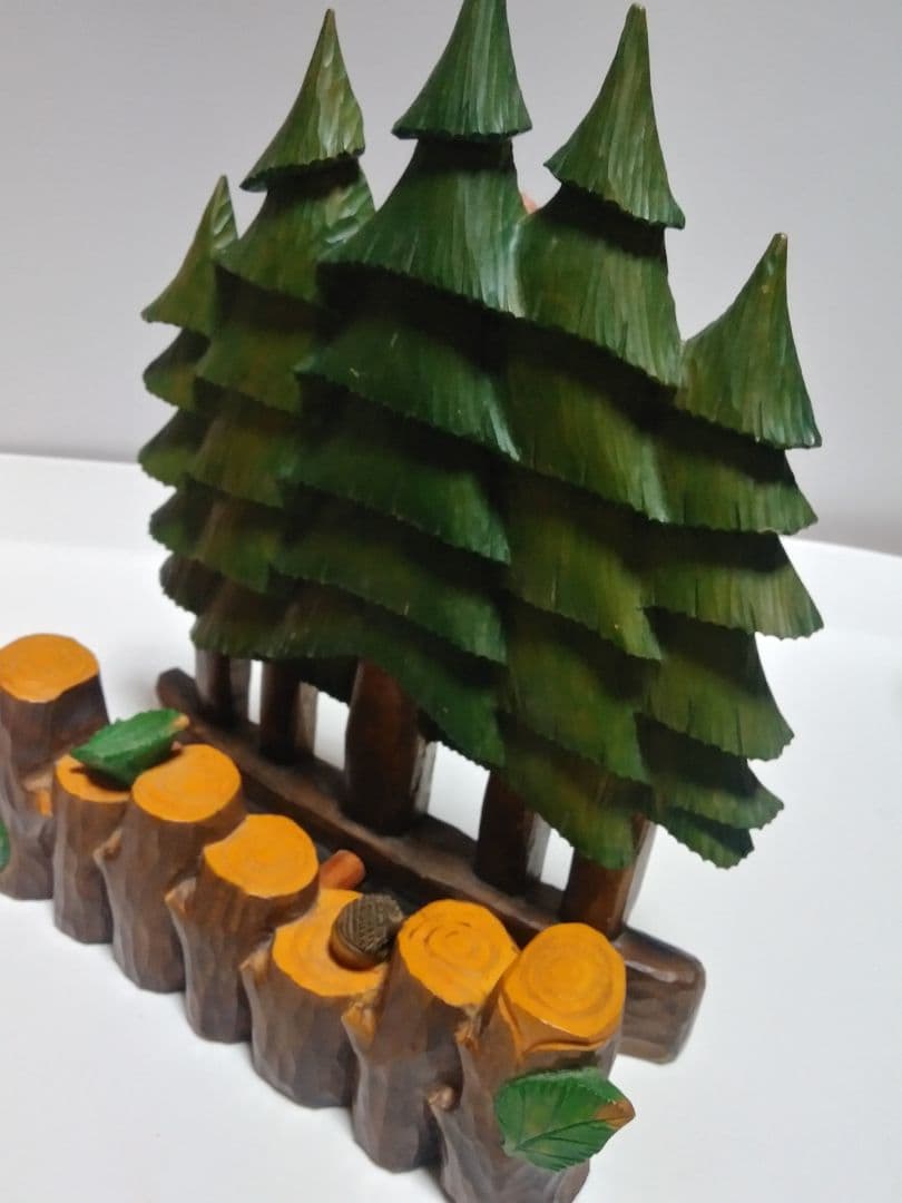 ❤️ヴィンテージ　木製　置き物　クリスマスツリー　切り株　可愛い　壁掛け✨❤️