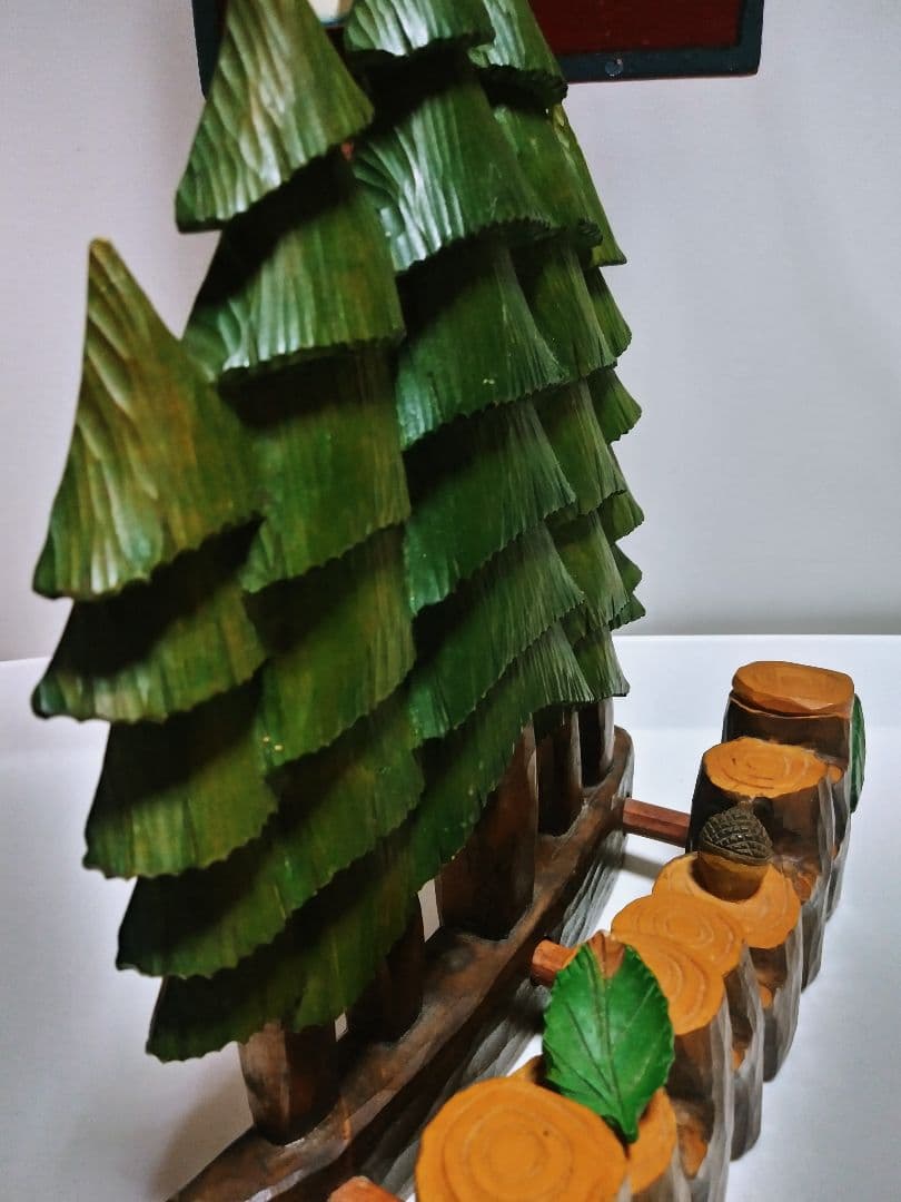 ❤️ヴィンテージ　木製　置き物　クリスマスツリー　切り株　可愛い　壁掛け✨❤️