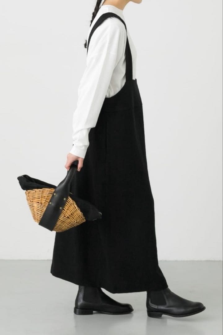 かぐれ　ブラック サロペットワンピース サスペンダー　サイズ1