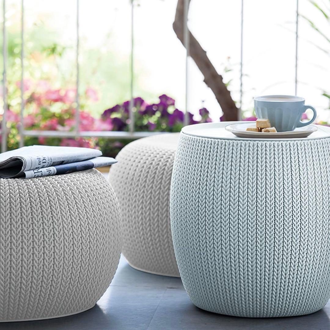 KETER ケター　ガーデンファニチャー ニット調　3点セット