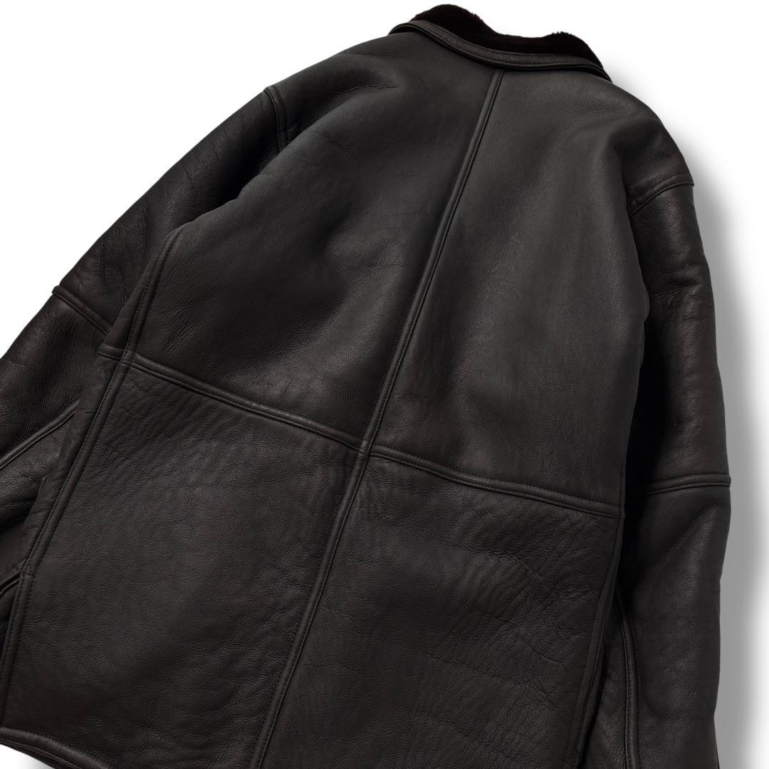 極美品】ＭＯＲＩＨＡＮＡＥ　モリハナエ　ムートンコート　ジャケット　革　ダブル