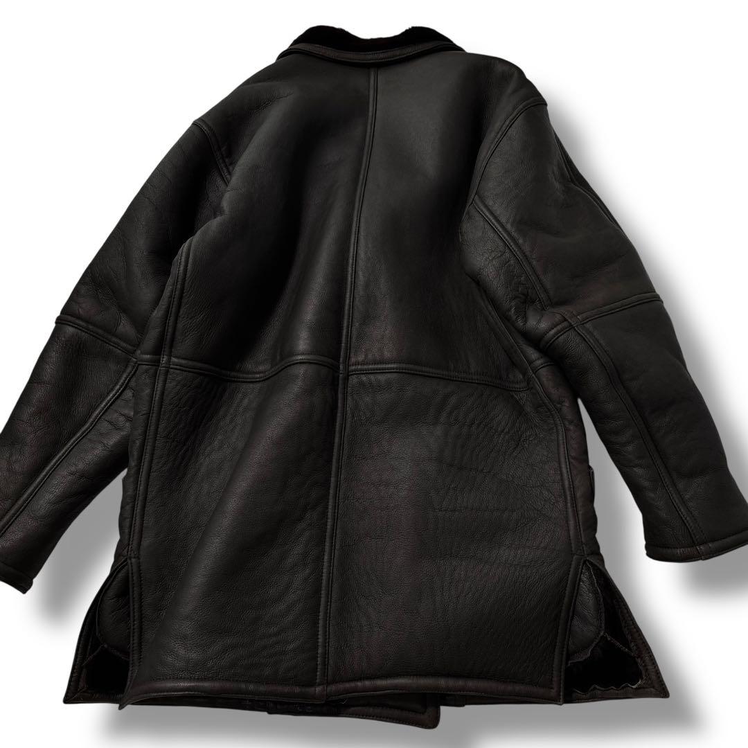 極美品】ＭＯＲＩＨＡＮＡＥ　モリハナエ　ムートンコート　ジャケット　革　ダブル