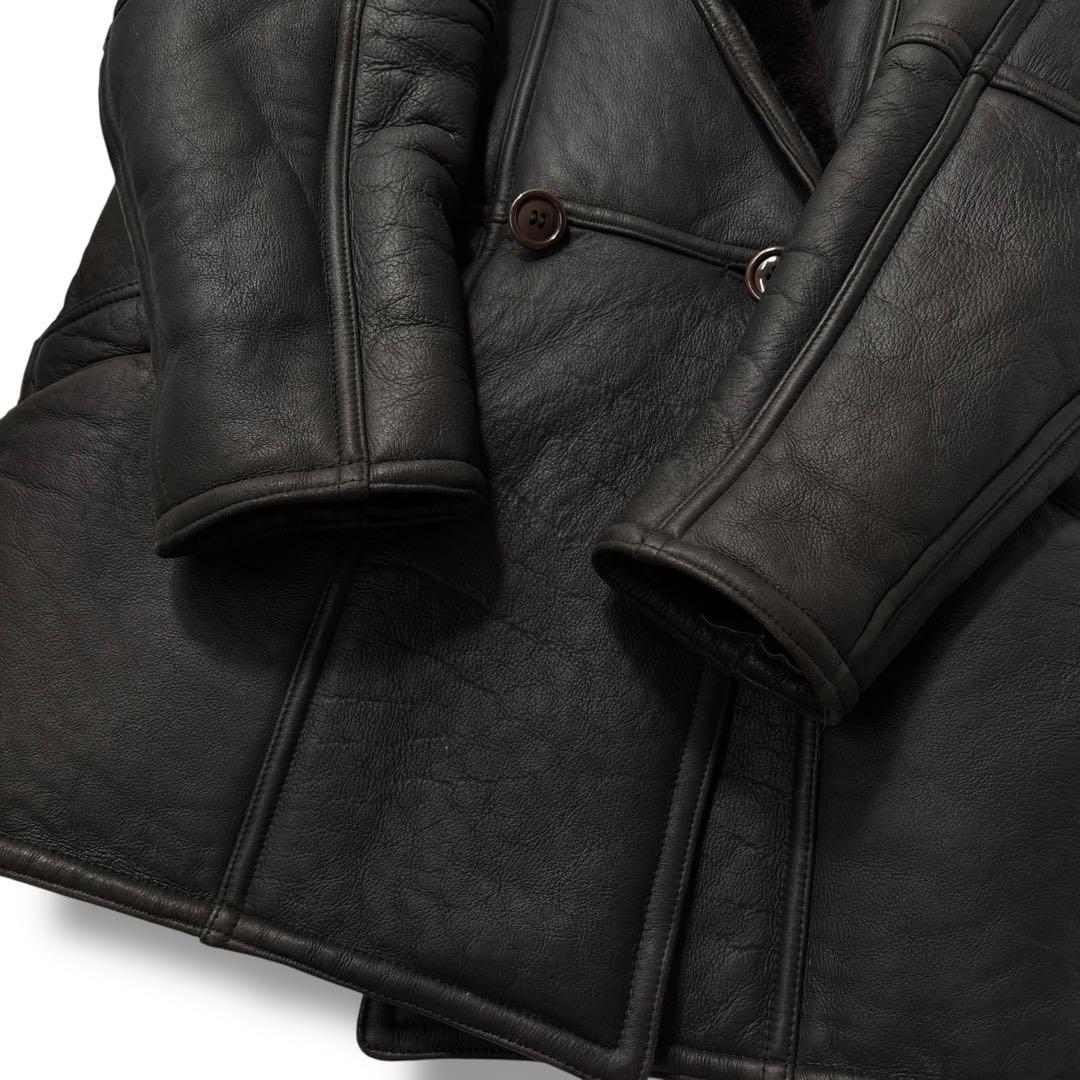 極美品】ＭＯＲＩＨＡＮＡＥ　モリハナエ　ムートンコート　ジャケット　革　ダブル