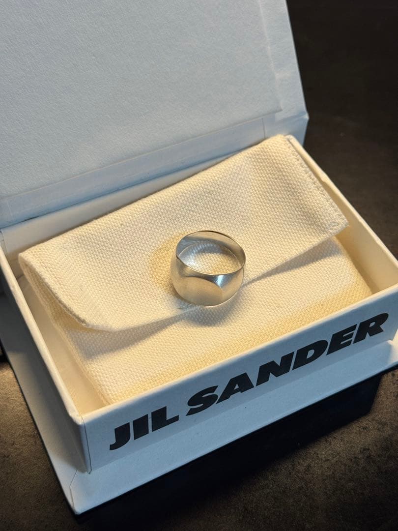JIL SANDER シグネットリング　シルバー　Lサイズ