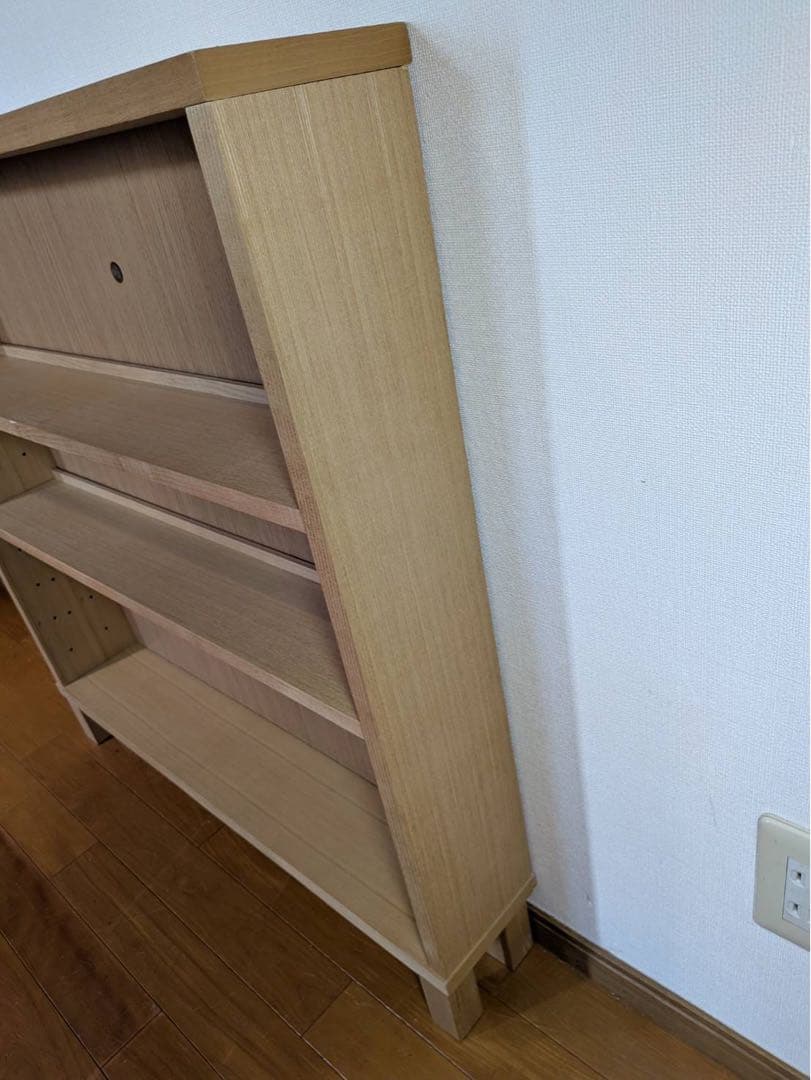 ■送料込■無印良品 木製薄型ラック ワイド小 奥行14cm 本棚 棚