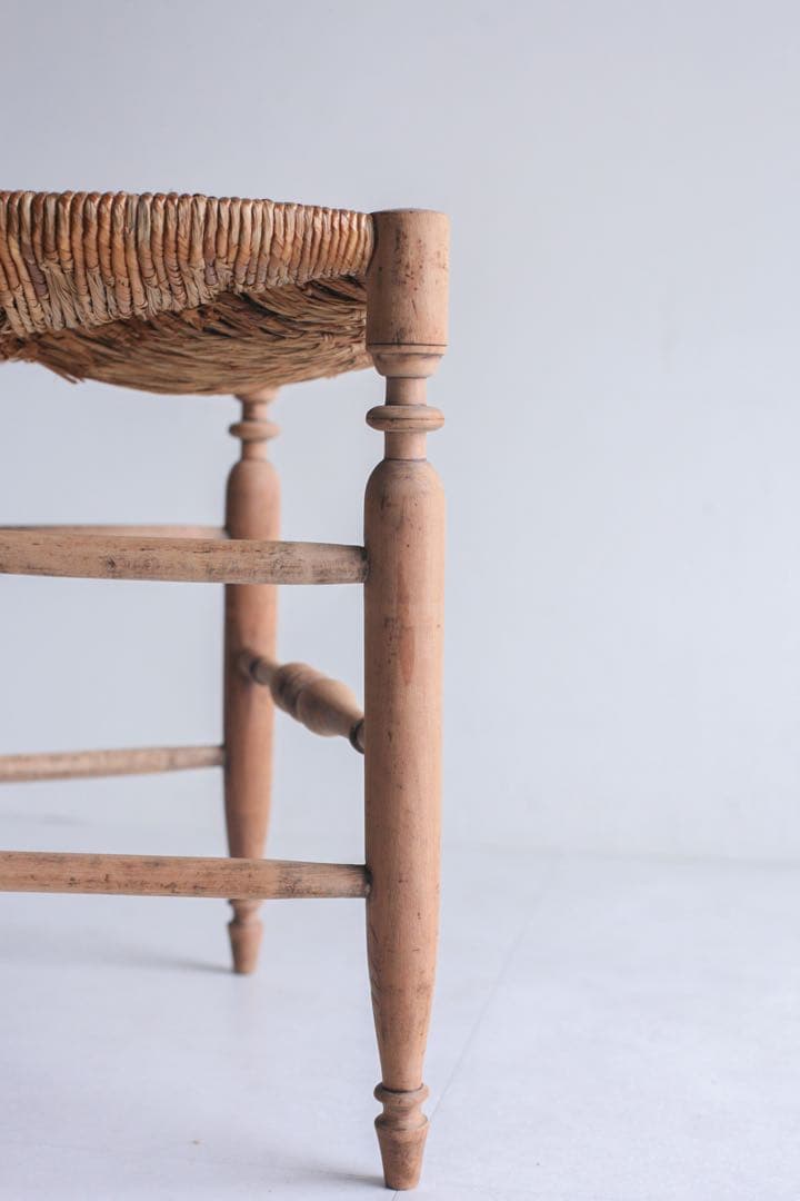 【SALE品】フランス　ラッシュ編みチェア　ダイニングチェア　ブロカント　古家具