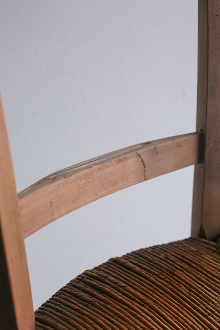 【SALE品】フランス　ラッシュ編みチェア　ダイニングチェア　ブロカント　古家具