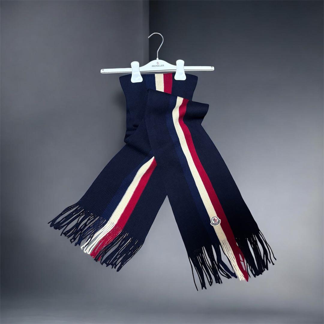 T*o様 【正規品】MONCLER モンクレール マフラー ネイビー トリコロー