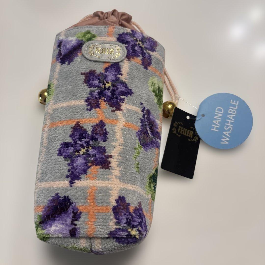 キャトルレーブ限定　宝塚フェイラーコラボ　巾着すみれ柄ペットボトル入れ