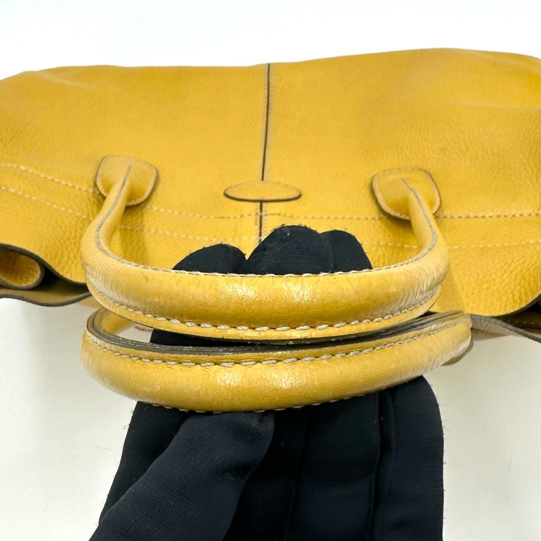 TOD'S トッズ Dバッグ トートバッグ ハンドバッグ イエロー シルバー金具