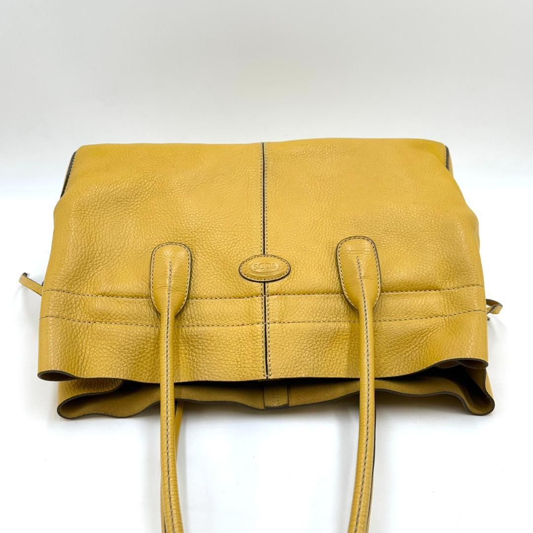 TOD'S トッズ Dバッグ トートバッグ ハンドバッグ イエロー シルバー金具