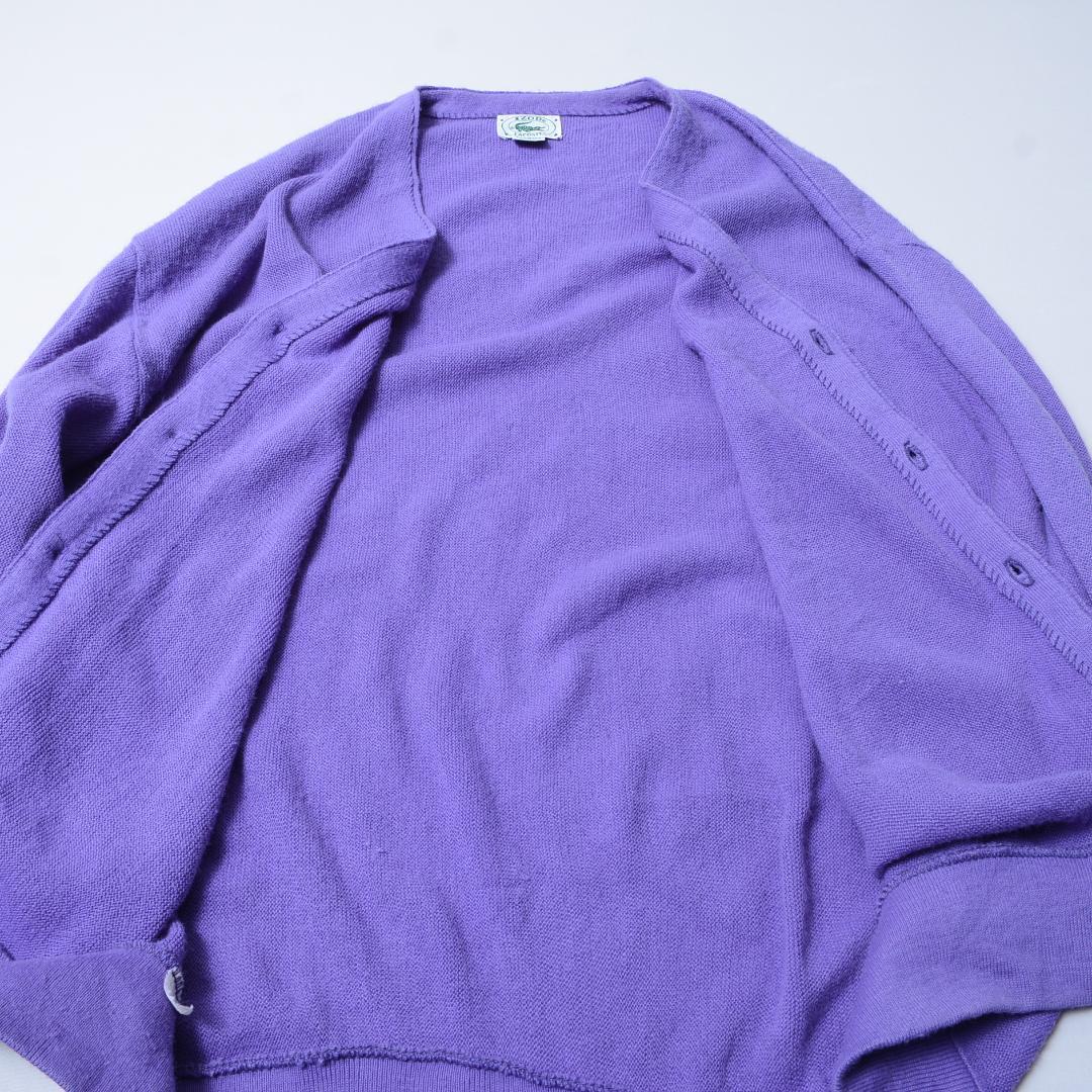 ラコステ　LACOSTE IZOD 80s 紫色 カーディガン US XL