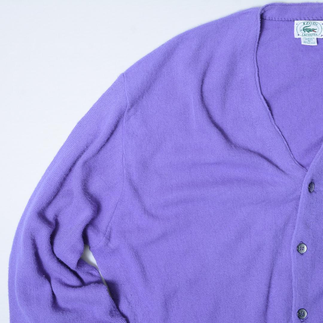 ラコステ　LACOSTE IZOD 80s 紫色 カーディガン US XL