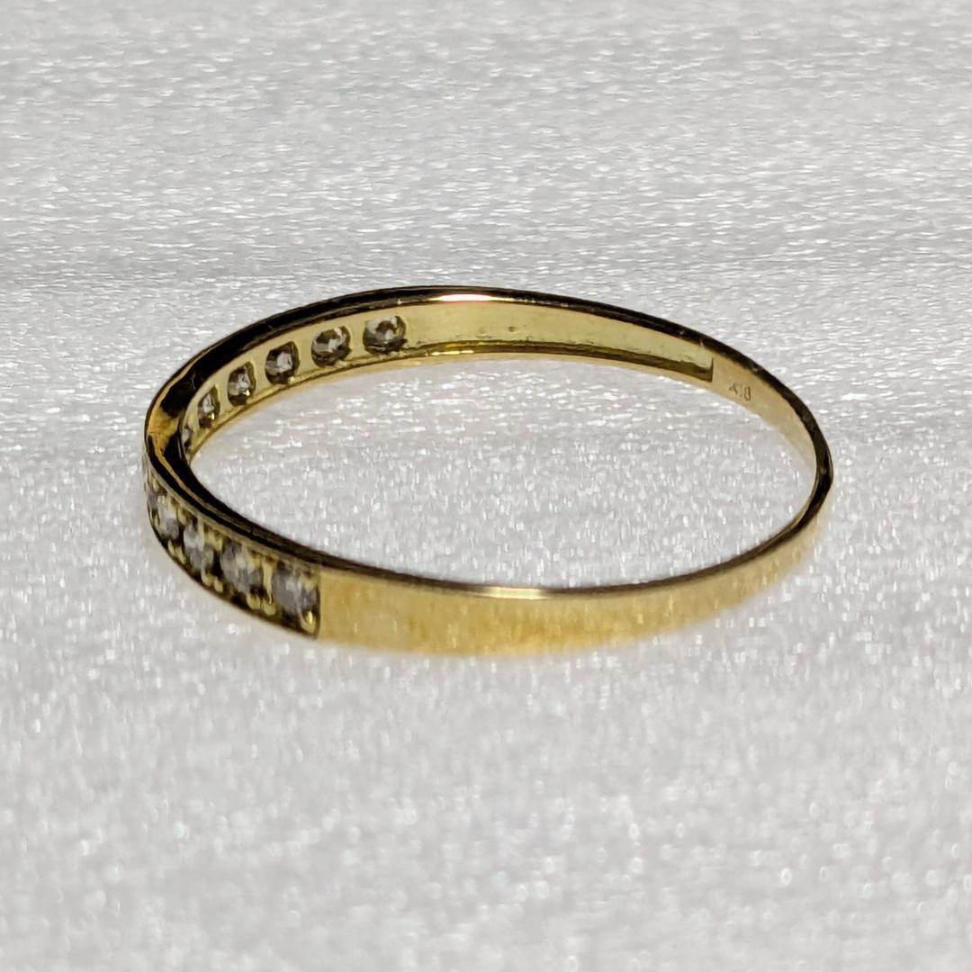 K18 イエローゴールド ダイヤ 0.3ct リング 19号 鑑別カード付