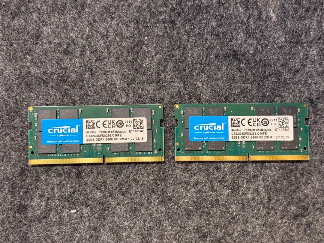 Crucial 64GB ノート用 メモリ PC4-21300 DDR4