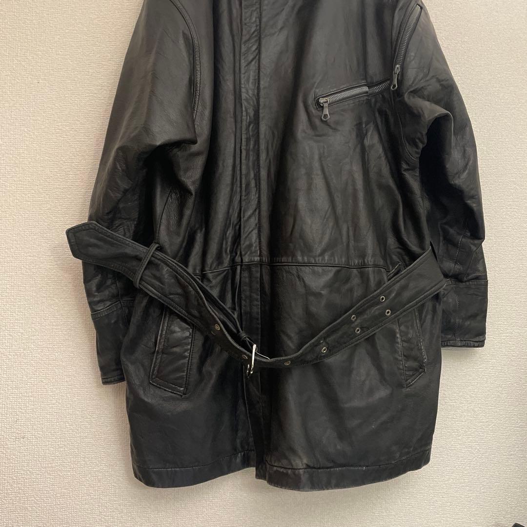 ヴィンテージ本革【renoma】希少ロングライダースジャケット コートY2K古着