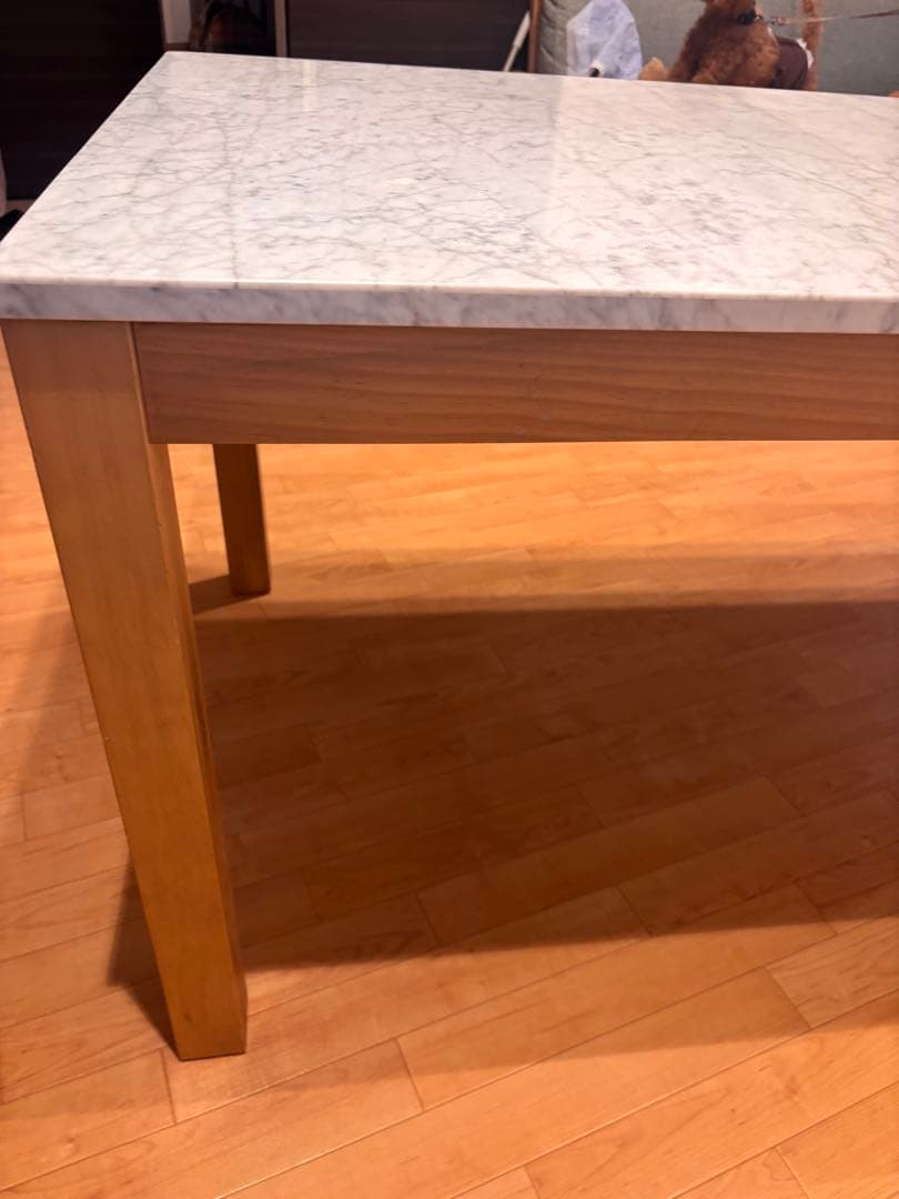 Franc Franc大理石木製ダイニングテーブル・チェロ