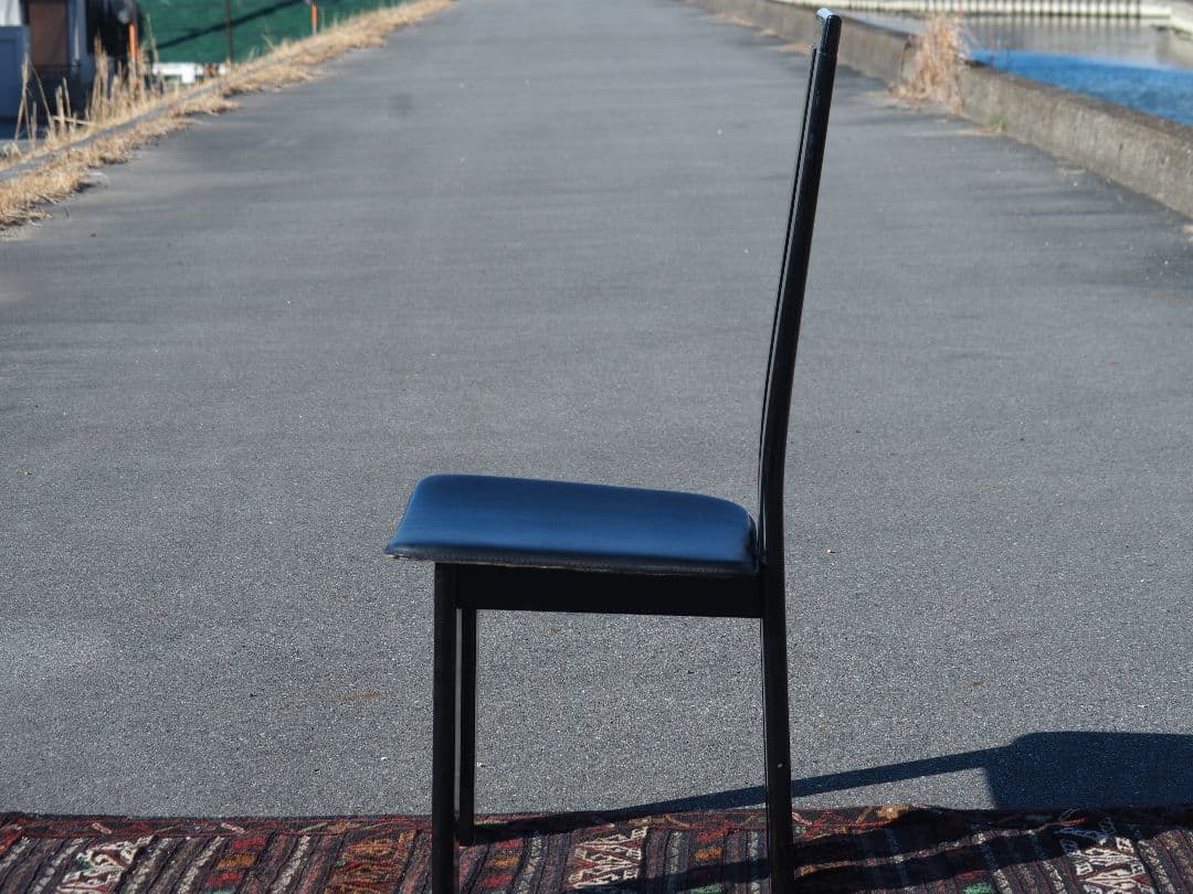 \"IMS SRL\"ブラックレザーハイバックチェア