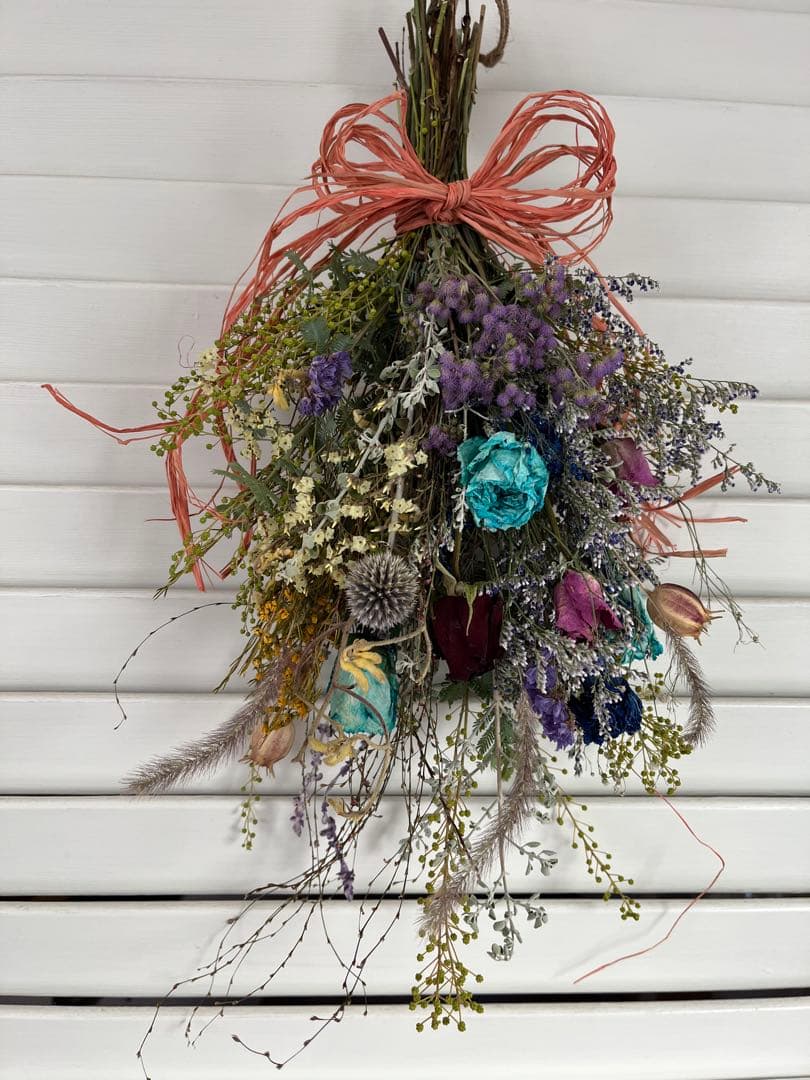 早春のミモザの蕾　ドライフラワースワッグ　花束　ブーケ　インテリア雑貨