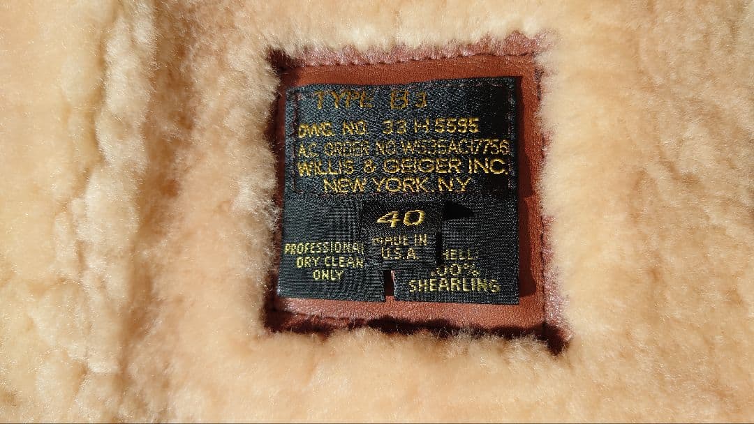 Willis& 大戦モデル シープスキンジャケット