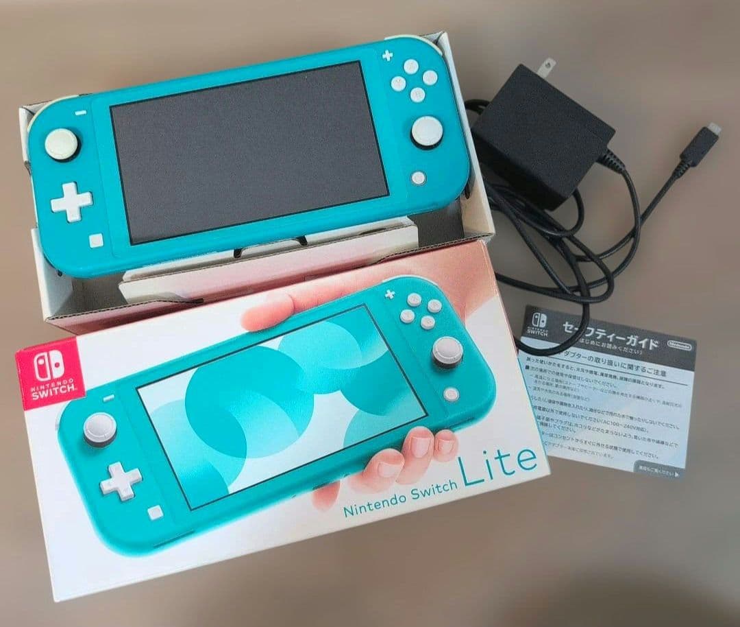 【動作品】Nintendo Switch Lite ターコイズ 本体 箱・充電器