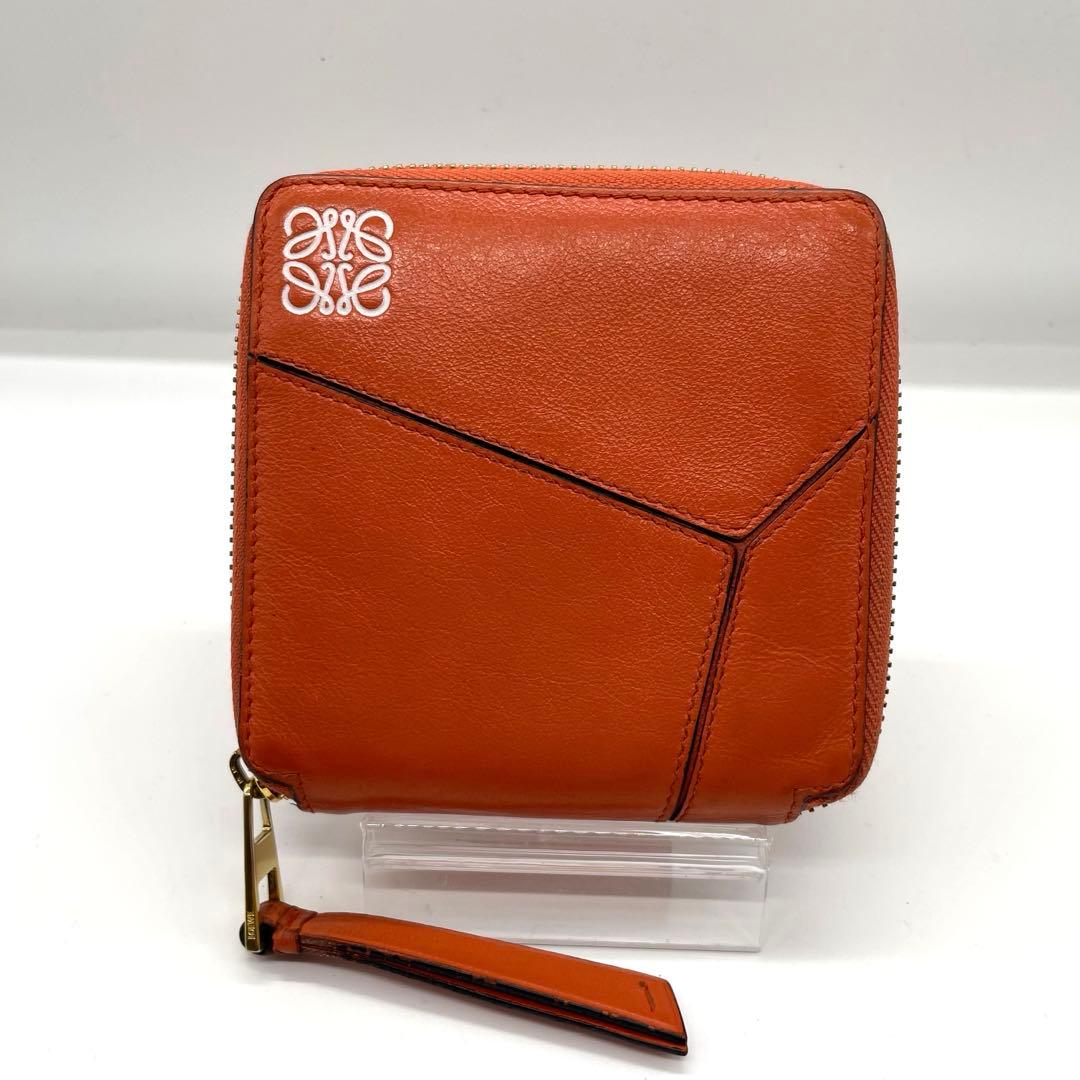 【良品】 LOEWE ロエベ パズル ラウンドファスナー 折り財布 w6