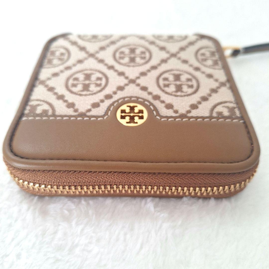 Tory Burch トリーバーチ 二つ折り財布 ロゴ 総柄 レザー ブラウン