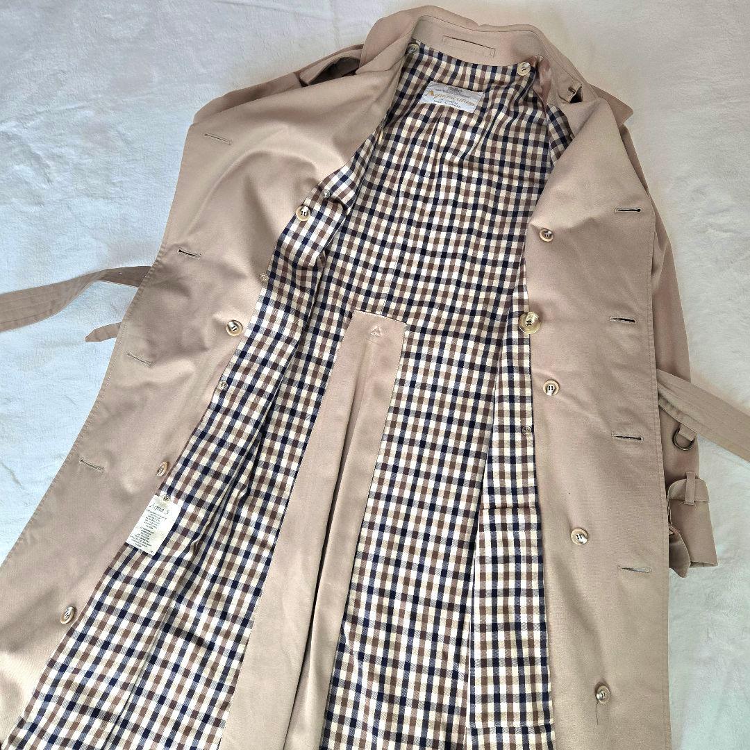 Aquascutum ベージュ トレンチコート L　メンズ　美品　ビジネス　高級