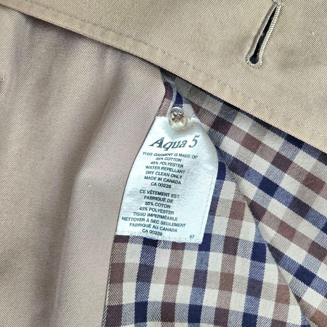 Aquascutum ベージュ トレンチコート L　メンズ　美品　ビジネス　高級